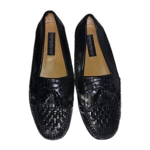 Giorgio Brutini Black Leather Tassel Loafers